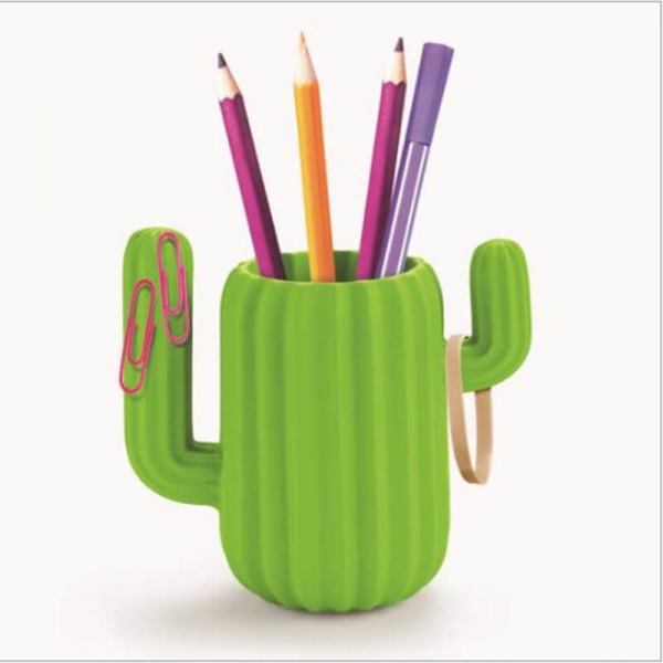 Resin Pen Holder Desktop Organiser-Green Cactus