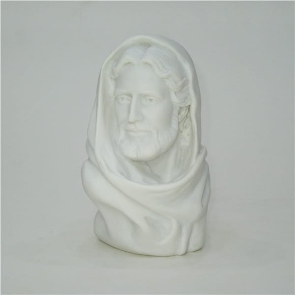 Pure White Marble Effect Resin Jesus Bust Statue 