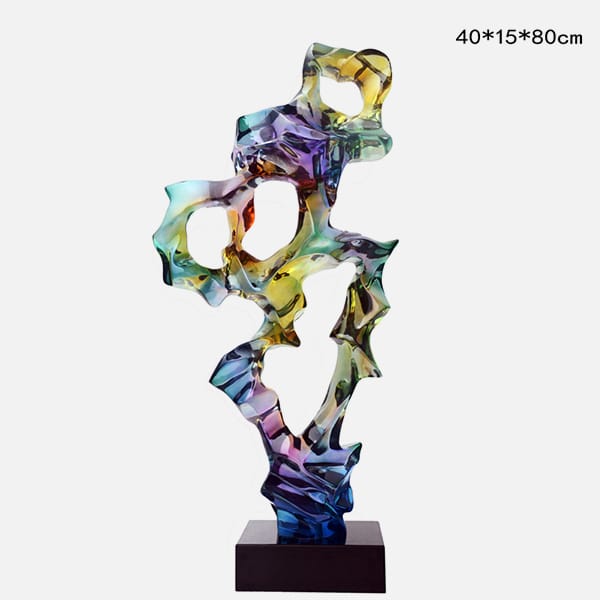 Ice Design Cast Epoxy Resin Art Glass Sculpture