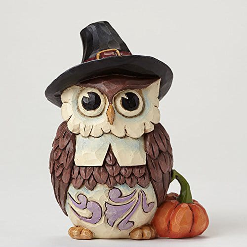 Resin Wood Carved Effect Halloween Owl Figurine