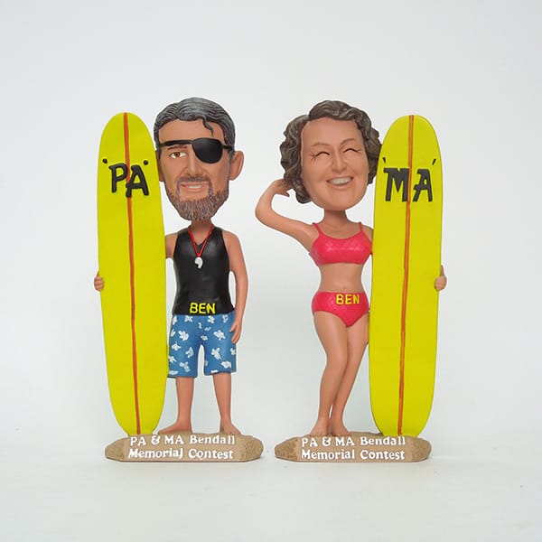 Customized Resin Surfing Figurine Bobble Heads Figures
