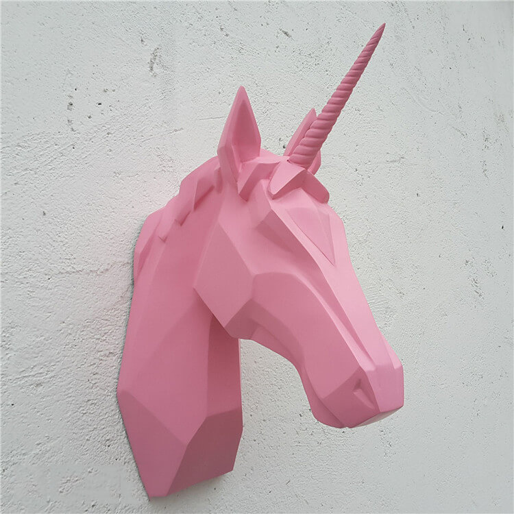 Pink Unicorn Head Wall Decor