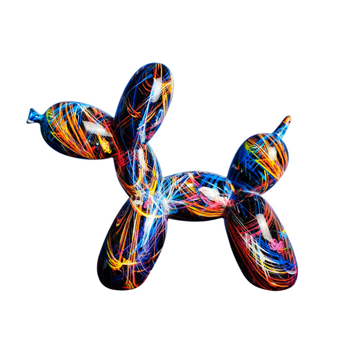 Costom colorful graffiti Resin Balloon Dog Figurine